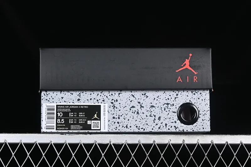 All categories Air Jordan Jordan series basketball shoes Air Jordan 4 L version Air Jordan 4 Retro "Vivid Sulfur" AJ4 Joe 4 White Thunder AQ9129-101